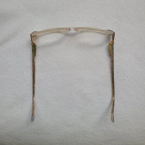 Vintage 80s Givenchy Eyeglasses Frames Clear Plastic Multi Colored Gold Accents - Picture 5 of 8